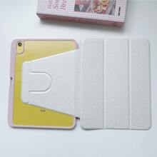 10.2 英寸 iPad 第八代 2020 / MatePad 11.5 英寸 / Honor Pad V8 Pro 12.1 英寸 / Pad 7/6 系列平板电脑保护壳，防摔、防指纹、防震、高透亚克力三折、可旋转、可折叠、支撑、带笔槽，粉色 - 粉色 - 查看 4
