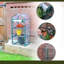 3 Tier Greenhouse For Indoor & Outdoor Use | Durable Steel Frame | Clear PVC Cover | Ideal For Growing Vegetables, Flowers, Herbs, And Seedlings - 預設 - 查看 2