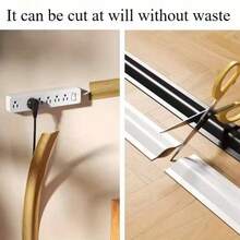 1 件 3 米/118.11 英寸自粘式 PVC 电缆保护卷地板电缆隐藏器装饰地线通道适用于家庭电线墙壁电线管理