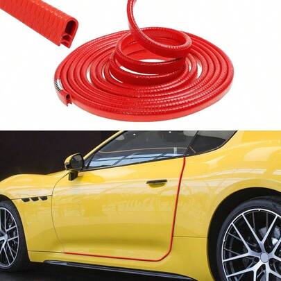 16.4Ft 5M Car Door Guards Strip - Upgraded, Easy Install, Tightly, Fade - Resistant, Universal Fit Most Of, Black Automotive Door Protector, Rubber Trim Molding