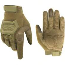 Guantes Tácticos Antideslizantes Adecuados para Montañismo Deportes al Aire Libre Ciclismo Caza Fitness - Marrón - Ver 6