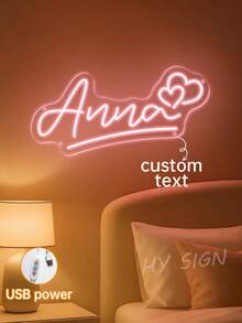 定制圣诞霓虹灯标志装饰家居，USB LED 霓虹灯名称标志个性化节日圣诞礼物婚礼装饰。 - neon sign 2 - 查看 5