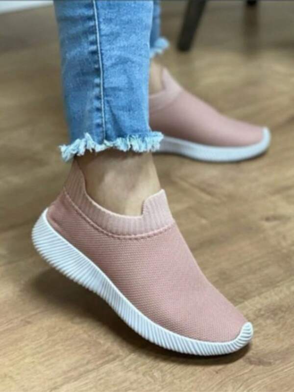 Tênis Feminino Calce Fácil Macio Enfiar o Pé Confortável Tênis Meia Prático