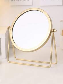 1 buc Oglindă de machiaj rotativă decorativă 1:2, Oglindă de vanitate metalică elegantă pentru biroul din cămin, Cadou pentru studente, Machiaj, Ieftin, Decor cameră, Vanitate, Călătorie, Dormitor, Accesorii machiaj, Oglindă, Oglindă de vanitate, Ieftin, Umplutură pentru șosete, Machiaj, Instrumente de machiaj, Lucruri ieftine, Cadouri, Cadouri pentru femei, Cadouri de Crăciun