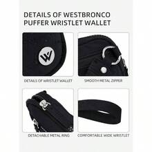 WESTBRONCO - portafolios acolchada de nailon para mujer, con 3 bolsillos con cierre, para viaje, tarjeta de crdito, organizador de telfono - Negro - - Ver 6