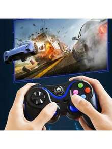 V8 Joystick Gamepad Wireless Bluetooth Controller For PC Rechargeable For Android, IOS And Windows Ideal For Mobile Games - Black - View 2