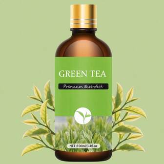 100ml/30ml/10ml 绿茶香氛精油，适用于扩散器、加湿器、护肤品、香皂/蜡烛制作、男女通用、毛孔护理、保湿、理想礼物