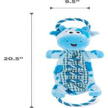 Outward Hound Ropiez Rope Interactive Dog Tug Toy For Tugging Squeaky Fun, 154 Inch Giraffe, Yellow, Small - ColorB - 查看 5