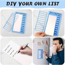 Tablero de Lista de Verificacin, Tabla de tareas para nios, Tabla de Tareas en Blanco, Tabla de Rutina Diaria Magntica de Borrado En, Tabla de Tareas con Cartulina Desmontable Azul - Azul - Ver 5