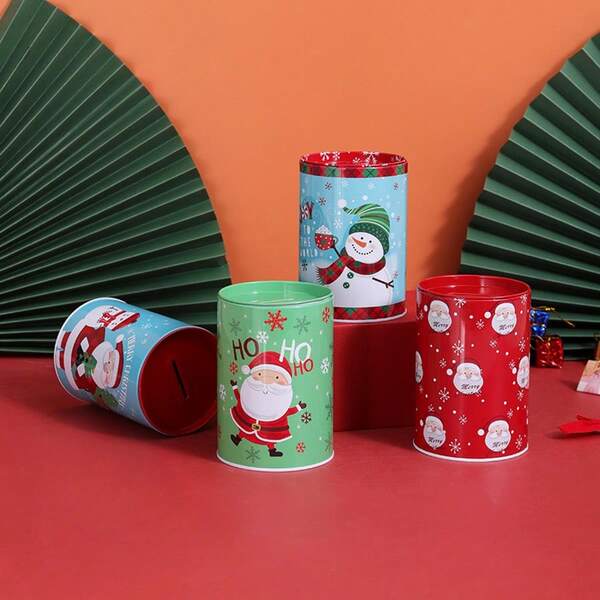 1pc Christmas Series Money-Saving Jars, In Various Styles. Christmas Gifts For The Table, Cute Desktop Ornaments, Coin-Operated Money-Saving Jars, Can Be Given As Rewards To One's Own Children And Friends For Christmas Or New Year's Day. Home Decor Christmas Decorations Room Decor
