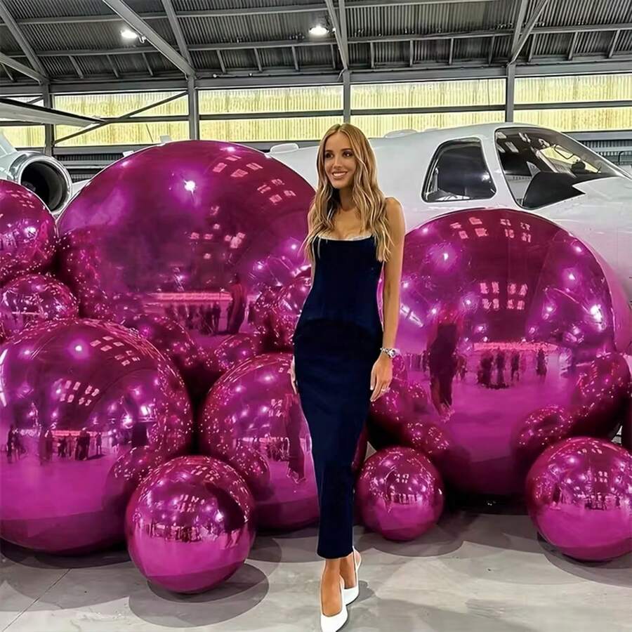 Oversized 4D Foil Balloons, Large Wedding Balloons, Outdoor Decorative Balloons, Multiple Colors, Suitable For Wedding Venue Decoration, Birthday Decoration, Indoor And Outdoor Arrangement, House Decoration, Valentine's Day Decoration, Proposal Background Decoration, Photography Props, Giant Balloons - Multicolor - View 1