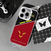 Funda de teléfono Lewis Hamilton  Fórmula 1 Team IMD Color carcasa plateada para 17 16 15 14 13 12 11 Pro Max Plus - Negro - Ver 6