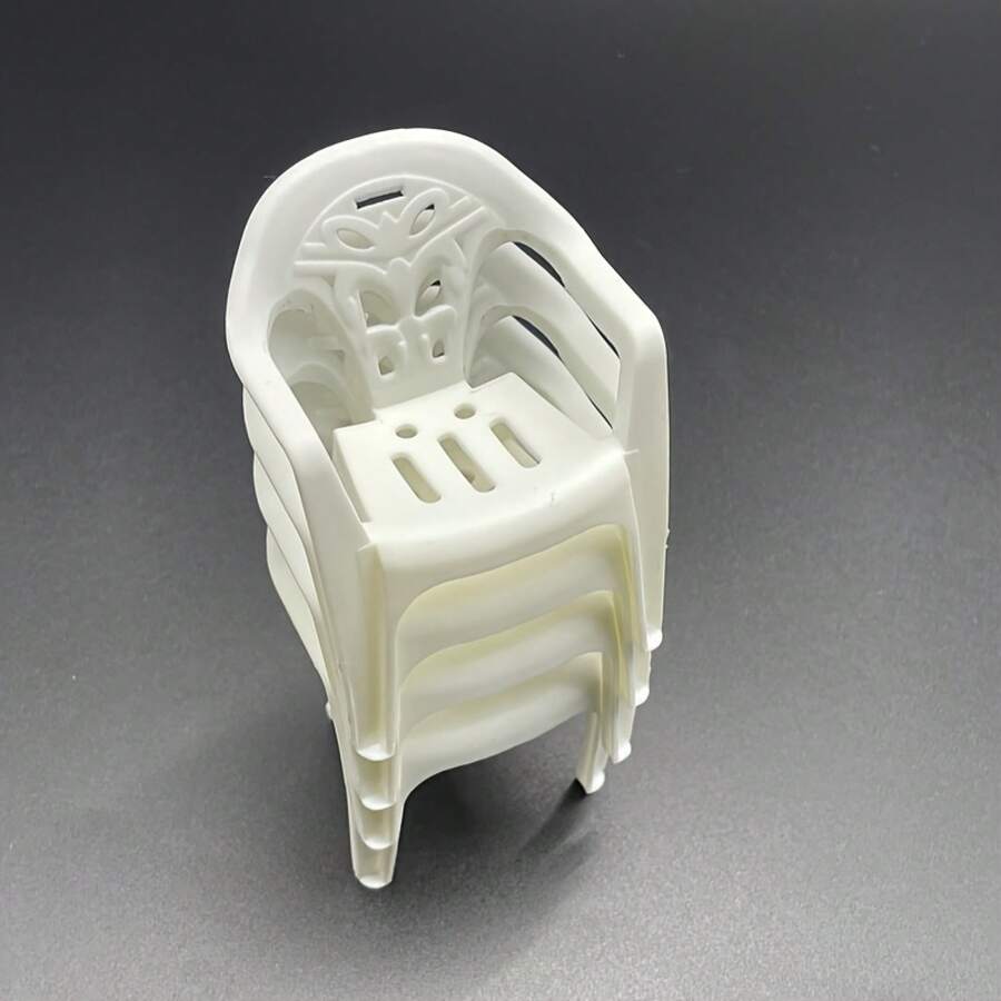 6-Piece Miniature Backrest Chair Set - 6 Colors Aesthetic Dollhouse Furniture, Suitable For DIY Crafts, Tea Parties, Home Decoration, And Model Display - Perfect Christmas Halloween Autumn Collectible Ornament - Random Color - View 1