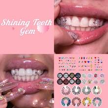 1 Set/59 Stücke süßer Schmetterling Zahnschmuck Set, elegantes vintage Zahn Modeaccessoire Set, geeignet für Frauen und Männer für den täglichen Gebrauch, Partys, Feiertage (ohne Kleber, mit Box)