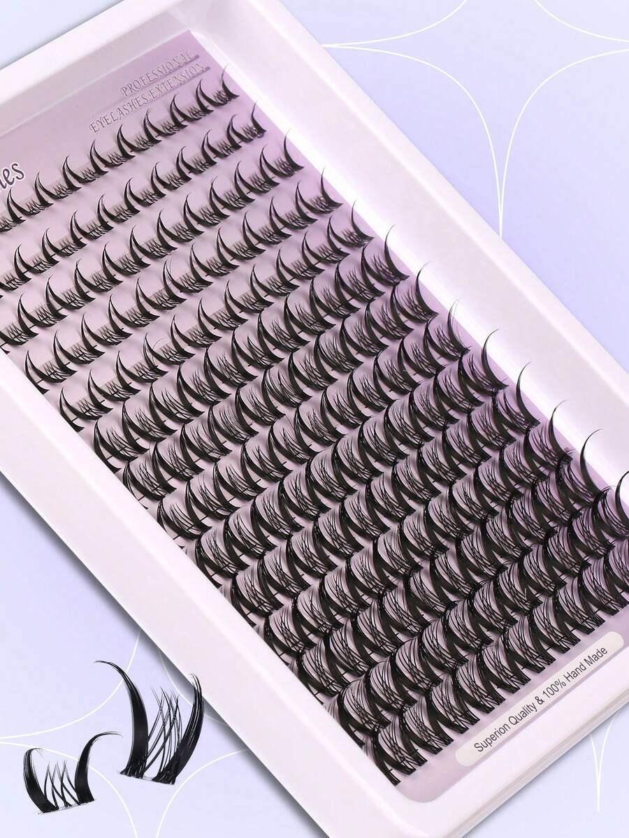 Himirell 140 件 C 卷漫画睫毛簇，8-16 毫米纤细自然睫毛簇，柔软舒适的 DIY 单根假睫毛，易于佩戴和重复使用，适合日常化妆