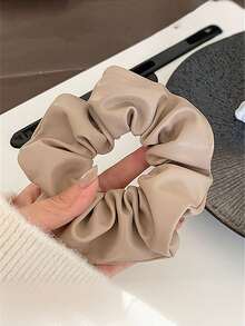 1pc/4pcs Women's Multicolor Autumn/Winter PU Leather Scrunchies, Elegant Hair Ties For Ponytail, Gift For Christmas, Holiday, Daily Use ,Makeup Hair Accessories Head Accessories Elastic Band - Multicolor - View 10