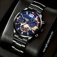 Set de 3 relojes de pulsera de hombre de aleación premium, uso versátil diario, gran valor, regalo ideal