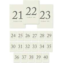 Table Numbers 2-40 On Perforated Paper, Ivory, 4x6-Inch Single Sided Sign, -Set, For Weddings, Engagement,22699528 - 紅木色 - 查看 1
