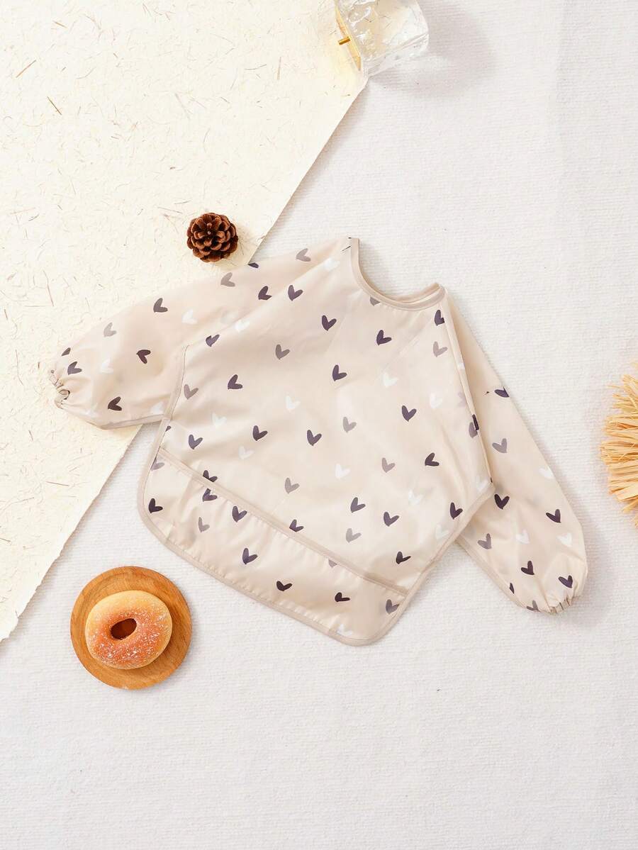 1 pieza Babero impermeable, babero de alimentación delantal para bebé y niño pequeño, bata de comer con bolsillo grande para 6-36 meses