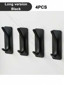 1/2/4pcs Adhesive Hooks, Towel Hook Coat Hooks, Stainless Steel Brushed Wall Hooks, For Hanging Throbe Sponges In Bathroom And Bedroom, Hook Accessories, Auxiliary Hook, Heavy Duty Hook. For Hanging Coat, Clothes, Plants, Gardening Tools, Kitchenware, Pans, Pots, UtBaensils, Spoons, Hat, Towel Robe Hook Rack Wall Mount. For Your Bedroom, Shower, Classroom, Garage, Apartment, College Dorm, Cabinets, Fridge, Organizer And Most Kinds Of Room Decor.