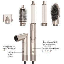 UKLISS Conjunto de Escova de Ar Quente Dobrável de Alta Velocidade, Inclui Ferro de Ondular, Escova Alisadora e Motor Sem Escovas de 110.000 RPM com 200 Milhões de Íons Negativos, 4 Configurações de Temperatura Adequadas para Todos os Tipos de Cabelo, Aquecimento Rápido de Alta Potência e Longa Duração, Ferramenta Multifuncional de Penteado, Portátil e Conveniente para Viagens