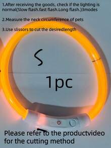 1 pieza Collar de mascota LED recargable de PVC, 3 modos de iluminación, visible por la noche para la de la mascota, adecuado para perros y gatos pequeños a grandes, collar festivo, longitud ajustable. Confirme que el tamaño del producto sea adecuado para el peso de su mascota para evitar daños.