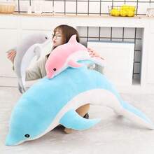 1pc 27-100cm Kawaii Dolphin Plush Toys Cute Dolphin Animal Dolls Dolphin Pillow Stuffed Soft For Birthday Christmas Gift