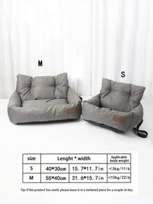 1 pernă detașabilă pentru scaun auto pentru animale de companie, potrivită pentru toate anotimpurile, scaun auto pentru animale de companie, pat pentru animale de companie, cu lesă, potrivită pentru pisici și câini de talie medie și mică