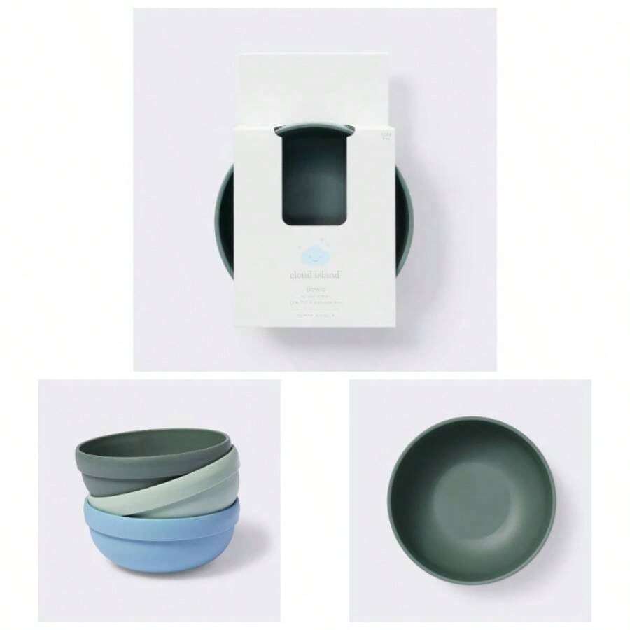 Plastic Bowls 3pk Blue Green Durable Lightweight Easy To Clean For Dining Outdoor Events Home Use