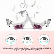 GCCSJ Eye Massager,Microcurrent Red Light Therapy Eyelift Device - Under Eye Massager Glasses With LEDred Light, Anti-Aging Eye Beauty Tool For Reducing Dark Circles, Puffiness & Wrinkles, Eye Strain Reliever For Daily Use At Home/Office, Portable Eyelift Massager For Women (White/)