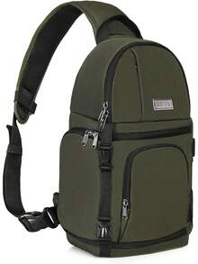 MOSISO Camara Bolsa, DSLR/SLR/Mirrorless Mochila a Prueba de Golpes Para Cámara Con Trípode e Inserto Desmontable - Ejército Verde - Ver 13