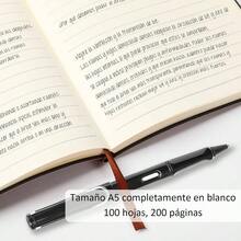 3 Cuaderno Tapa Dura A5 con 3 Bolgrafos, Perfecto para Escribir, Tomar Notas, Dibujar y Llevar un Diario. El Regalo Perfecto para la Escuela y el Trabajo Negro+ Gris+ Azul+ 3 Bolgrafos - Negro + Gris + Marrón + 3 Bolígrafos - Ver 5