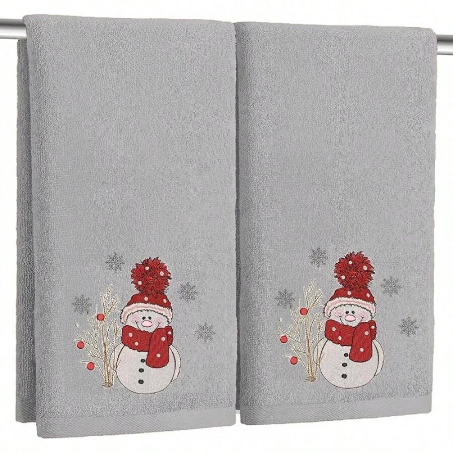 Towels - Gray Snowman - View 1
