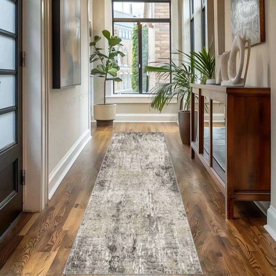 Modern Abstract Striped Ink Design Rug Mat, Non-Slip Velvet Carpet With Golden Diamond Pattern, Washable Polyester Mat, Suitable For Entryway, Laundry Room, Bedroom, Kitchen And Hardwood Floors, Home Decor Christmas Decor Kitchen Rug