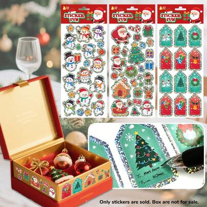 beartale 60+ ملصقات عيد الميلاد للنوافذ، بابا نويل، رنة، رجل الثلج، تصاميم ثلجية، ديكورات عيد الميلاد، ديكور احتفالي، ملصقات عيد الميلاد المجيد، ملصقات زخرفية، ملصقات إغلاق، ملصقات لزجاجات المياه، تغليف الهدايا، بطاقات، ديكورات الحفلات، الخبز - سهلة التقشير واللصق، هدايا الحفلات، ملصقات هادئة، لعبة السفر، حشوات أكياس الحفلات، مكافآت المعلمين، هدايا عيد الميلاد للشباب والبالغين