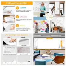 EspesarPizarra Blanca Adhesiva, Rollo de Pegatinas de Pared de Borrado en para la Escuela, la Oficina, el Hogar, los Nios Dibujan con 3 Bolgrafos de Agua 45 * 200 - Blanco - Ver 1