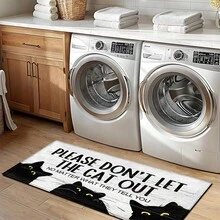 1pc Cute Cat Pattern Printed Rug, Faux Wool Mat - Highly Absorbent, Easy To Clean, Suitable For Home Decor, Farmhouse, Entryway, Indoor, Room, Kitchen, Dining Room, Small Office/Home Office, Sink, Laundry Room, Doormat, Kitchen Mat, Non-Slip Mat