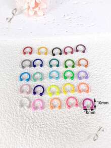 10 pezzi/set Anelli per il naso di colore casuale, Piercing per il naso, Anello per il naso a forma di C, Piercing per le sopracciglia, Cerchio per il cartilagine, Gioielli per piercing, Regalo per le donne