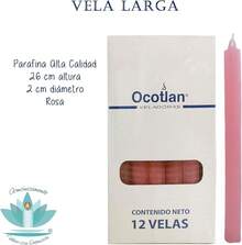 VELA PARAFINA ALTA CALIDAD - Rosa - Ver 3