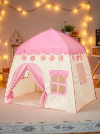 Carpa de juego plegable para niñas, Carpa de princesa rosa para actividades interiores y exteriores, Gran regalo de cumpleaños, Navidad y Halloween para niños pequeños, niñas y niños, Decoración de dormitorio, Piscina de pelotas portátil, Juguetes de camping y jardín