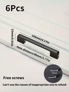 1/6 Stück schwarze Aluminium-Legierung Küchenschrank Griffe, Kommode Schubladengriffe, Schranktür Knöpfe, Möbelgriff Hardware