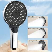 1 peça de chuveiro de alta pressão, com painel grande, chuveiro cromado, chuveiro de alta pressão, chuveiro super forte, pulverizador de chuveiro para banheiro