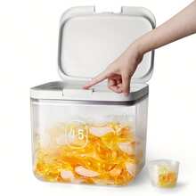 洗衣液分配器，带一键盖，方便洗衣房整理。透明PET洗衣粉容器，带量杯。洗衣胶囊容器有2.8升、4.5升和5.5升三种规格。浴室配件，房间装饰 - 透明 - 查看 9