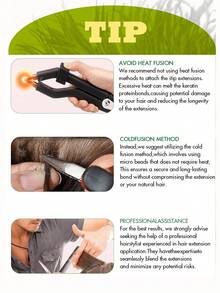 I-Tip Hair Extensions, Human Hair, I-Tip Hair Extensions - Invisible, Pre-Bonded Straight Fusion Hair Extensions, Unisex, I-Tip Hair Extensions, Human Hair Extensions, 1B Natural Black Straight Hair, I-Tip Keratin Hair Extensions, Invisible - Multicolor - View 11