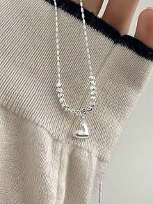 1 collar de lujo exquisito de amor para mujer, de plata esterlina, con cadena de suéter de plata rota, accesorios de collar de diseño de nicho de alta gama y de lujo ligero - collar de amor - Ver 3