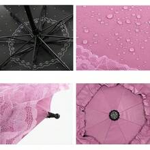 Sombrilla de encaje clsico gtico paraguas proteccin bruja cosplay sesin de fotos accesorios decoracin de, Negro2, Mediano, Clsico - rosado - Ver 5