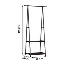 Perchero De Ropa Multifuncional Con Ruedas Rack Organizador De Clóset Abierto Con 2 Estantes Inferiores Exhibidor Móvil Para Recámara Y Boutique Estilo Minimalista Color Negro - Negro - Ver 3