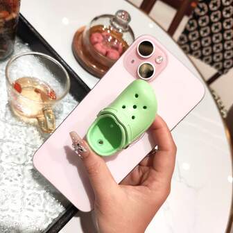 Green Slippers Phone Grip, Green Slippers Style Holder & Stand, Funny Jelly Shoe Aesthetic Accessory For Phone Compatible With IPhone, Android Phone, Gift For Birthday, Family, Friends, For Summer Bathroom Kitchen Gifts Birthday Phone Holder Phone Stand Phone Accessories Strong Load-Bearing