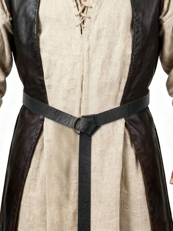 Akcesoria do stroju średniowiecznego rycerza Pas renesansowy dla kobiet i mężczyzn Modny pasek ze złotą okrągłą klamrą Pasuje do sukienek i sukienek Stare pieniądze Vintage Jesień/Jesień Miejski strój Klasyczna świąteczna moda zimowa Codzienny prezent dla chłopaka dla mężczyzn