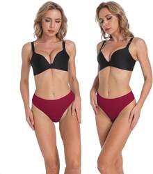 High Waisted Cotton Thongs For Women, Breathable Plus Size Multipack - 黑色*1 白色*1 軍綠色*1 酒紅色*1 藍色*1 卡其色*1 - 查看 8